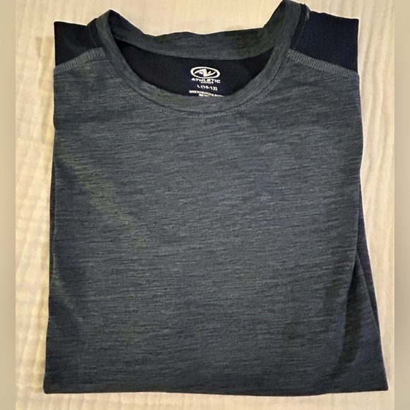Athletic Works BOYS Heathered blue Dry works wicking tee shirt sz Large EUC - Picture 5 of 5